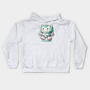 Colourful kawaii mech robot modern illustration Kids Hoodie